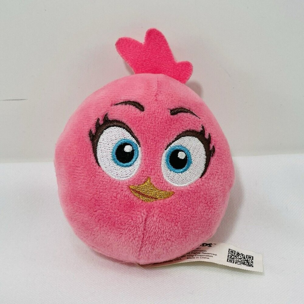 Burger King Angry Birds Stella Pink Plush Keyring Keychain Mini Small Soft Toy